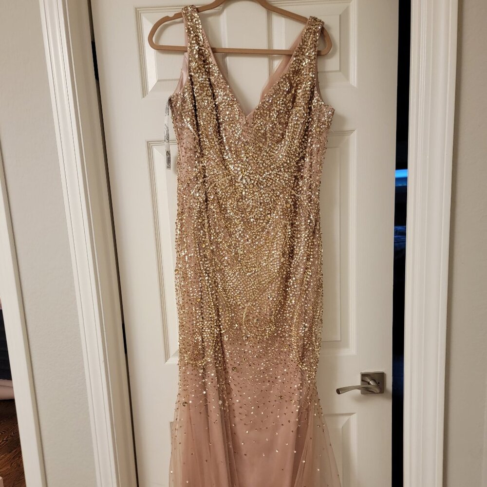 Ivonne D Beaded Gown / Mother of Bride / Groom Dress MOB / SIZE 16